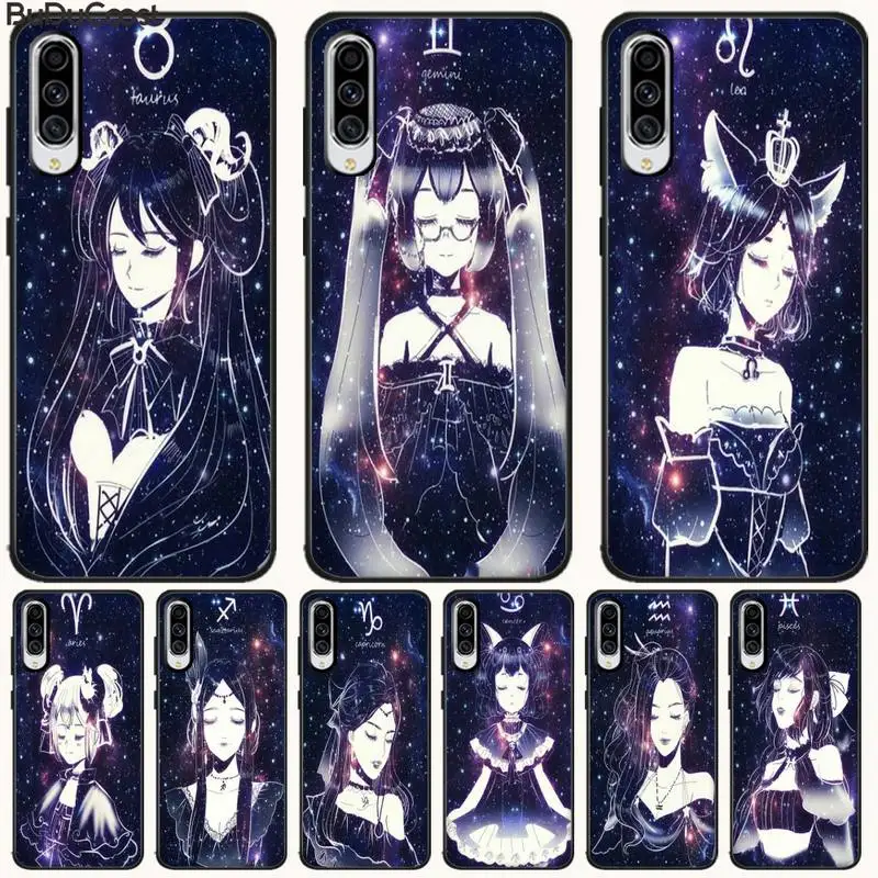 

12 constellations zodiac signs TPU black Phone Case Cover Hull For Samsung A10 20 30 40 50 70 10S 20S 2 Core C8 A30S A50S A7 8 9