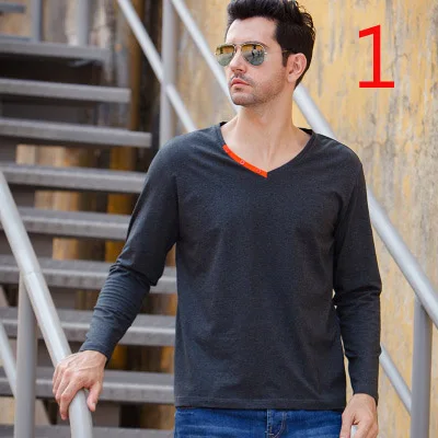 

Long-sleeved t-shirt round neck sweater men's silk Korean version of the self-cultivation trend men's clothing