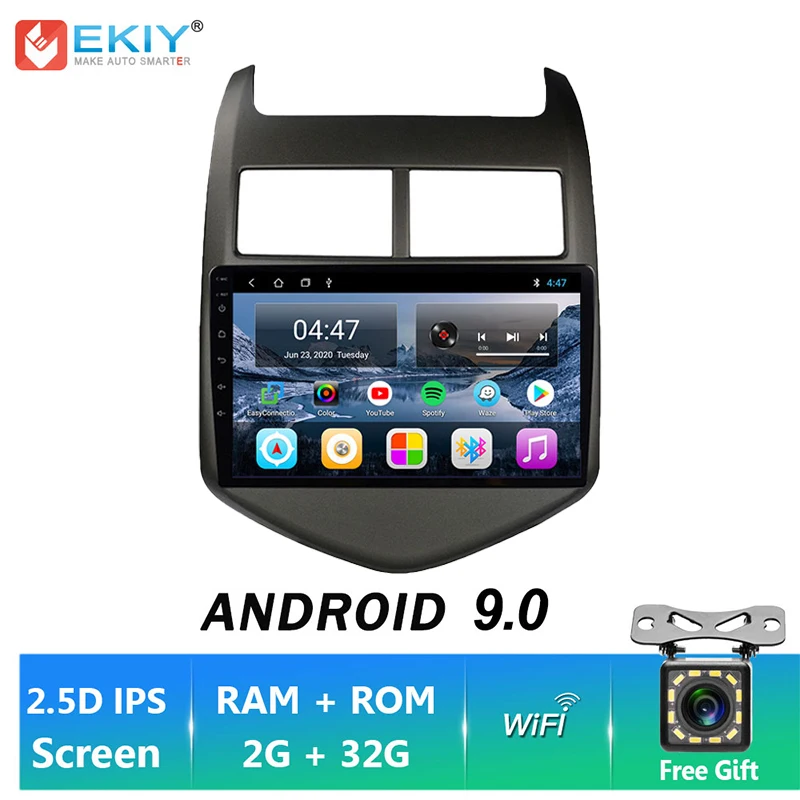 EKIY 2.5D IPS Android 9 0 автомобильное радио 1G + 16G GPS Navi для Chevrolet Aveo 2 2011-2015 Авто Стерео Аудио