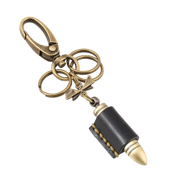 

Retro Cattle-leather Key Ring Genuine Leather Phants Zipper Key Pendants Leather Keychain Bag Creative Pendant