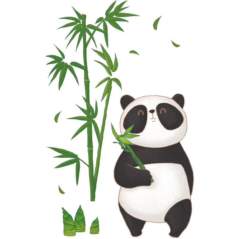 Panda dos desenhos animados Adesivo De Parede Rosto Sorridente, Decalques  Decoração Do Quarto