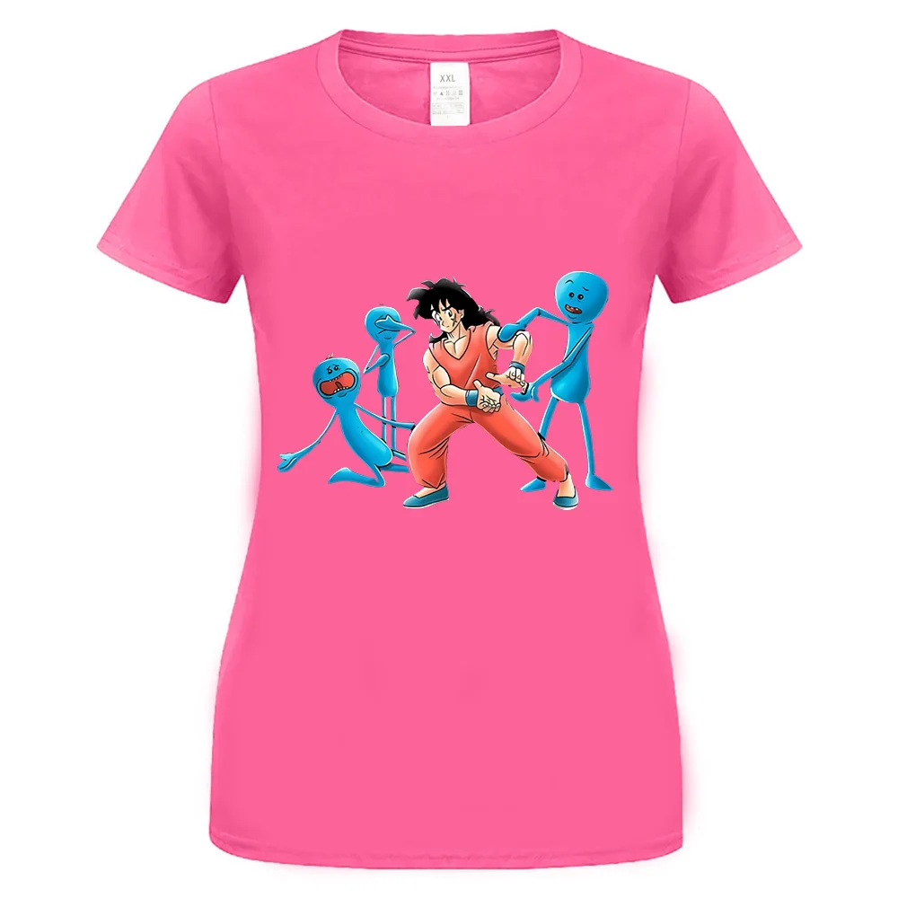 Mr. Meeseeks Dragon Ball Z забавная ТВ футболка унисекс Yamcha 2Xl 3Xl 4Xl 5Xl футболка - Цвет: women pink
