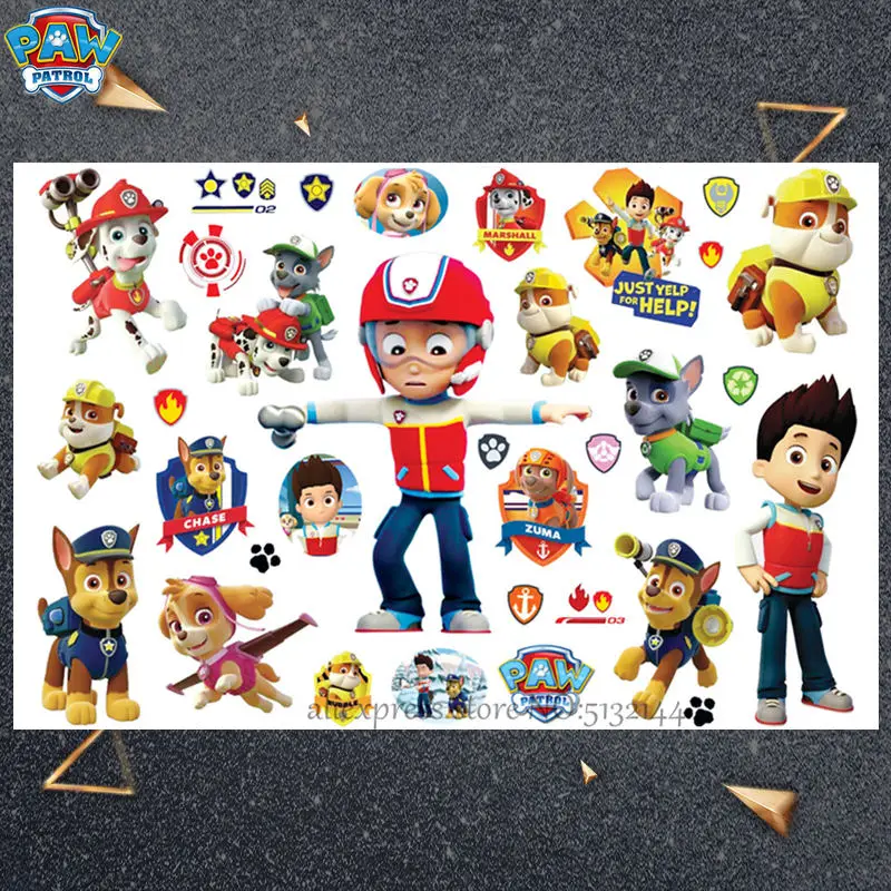Paw Patrol Cartoon Temporary Tattoo Sticker For Boys Children Toys Tatoo Paper Paste Waterproof Party Kids Gift