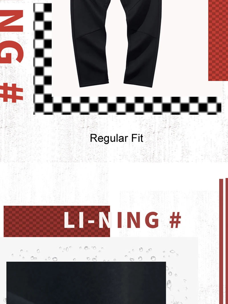 Li-Ning, мужские трендовые спортивные штаны, зимние, теплые, на флисе, обычная посадка, 66% полиэстер, 34% хлопок, подкладка, спортивные штаны AKLP583 MKY536