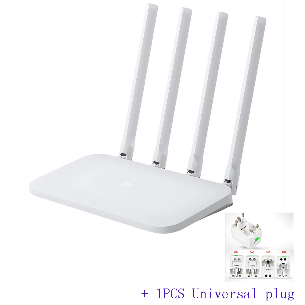 Xiaomi mi Wi-Fi роутер 4C Roteador APP управление 64 ram 802,11 b/g/n 2,4G 300 Мбит/с маршрутизатор 4 антенны роутер Wi-Fi ретранслятор для mi Home - Цвет: Universal plug