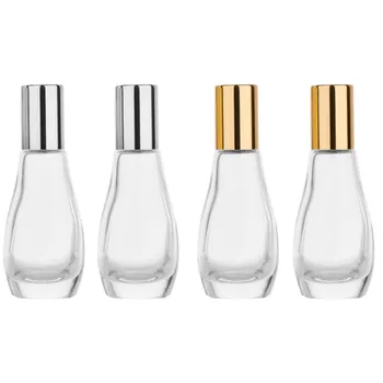 

100pcs 12ml Essential Oil Bottle Metal Roller Ball Glass Perfume Bottle Gold Silver Refillable Bottle Traveler Empty Container