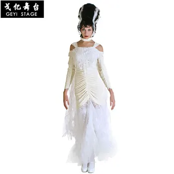 

Halloween Easter Stage Costume COSPLAY Alice in Wonderland White Queen White Witch Costume