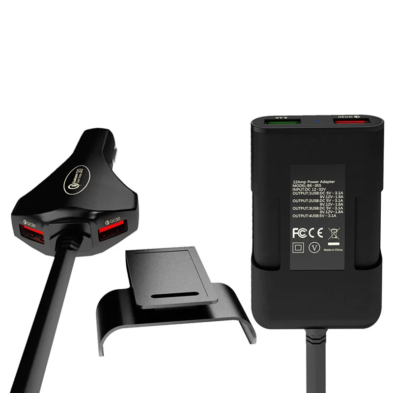 YWEWBJH 4 USB QC 3,0 Автомобильное зарядное устройство Быстрая зарядка 3,0 Автомобильное быстрое переднее зарядное устройство адаптер автомобильное портативное зарядное устройство для iPhone