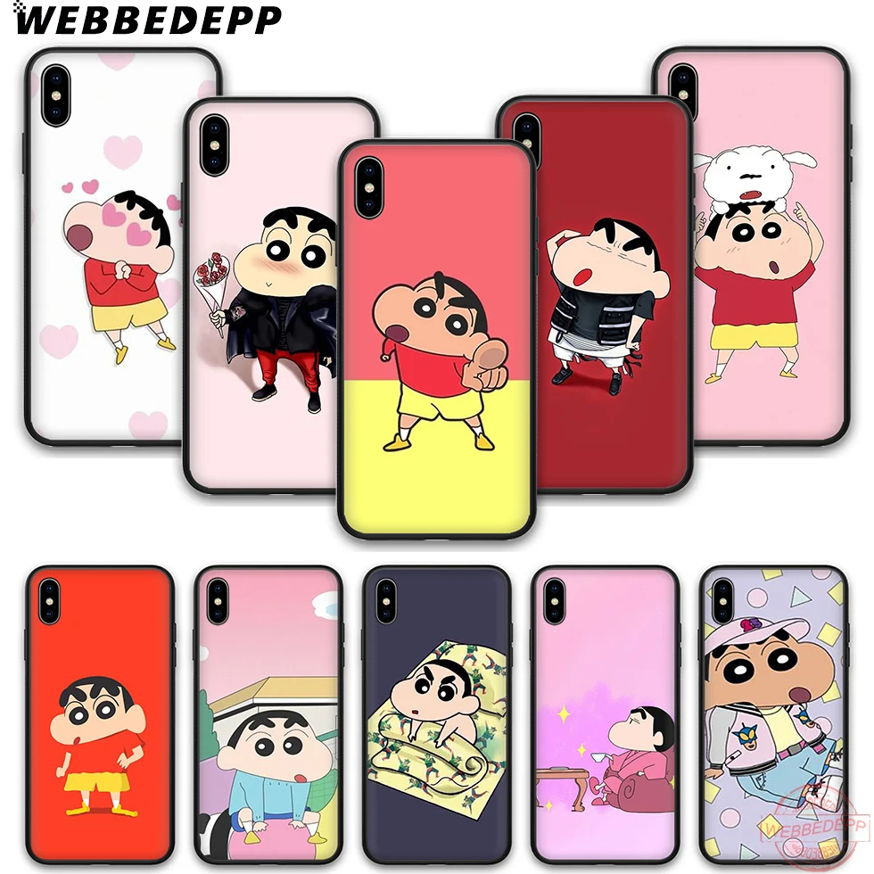 WEBBEDEPP Мультфильм Crayon Shin-chan Мягкий Силиконовый ТПУ чехол для телефона iPhone 5 6 7 8 Plus X