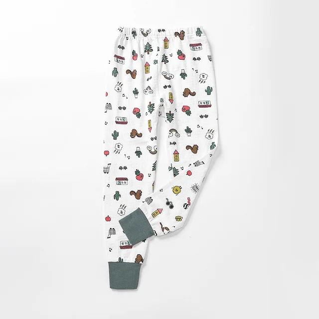 Cartoon Children Pants Boys Girls Pure Cotton Trousers Sports Pants 0-10 Years Old Spring Autumn Winter Pure Cotton Casual Pants BaiSeDongWuYuan