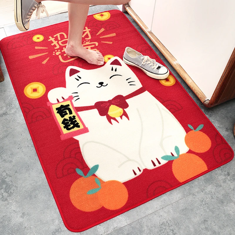 Bathroom Mat Fortune Cat Sofa Repeatable Mat Floor Mat Carpets Nylon Home Living Room Bedroom Decoration Kitchen