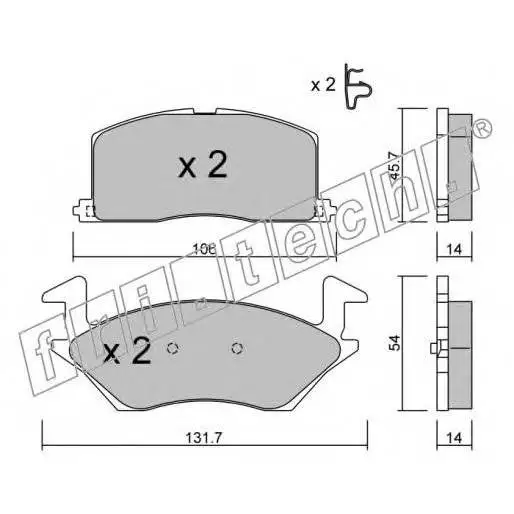 Колодки тормозные дисковые передние TOYOTA STARLET fri.tech. 437