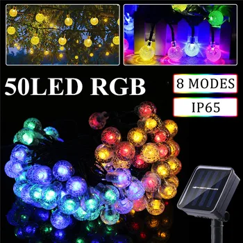 

9.5M 50 LED Solar Fairy Bulb String Light 39.5ft 8 Modes Outdoor Indoor Garden Wedding Holiday Lamp Decor Lighting