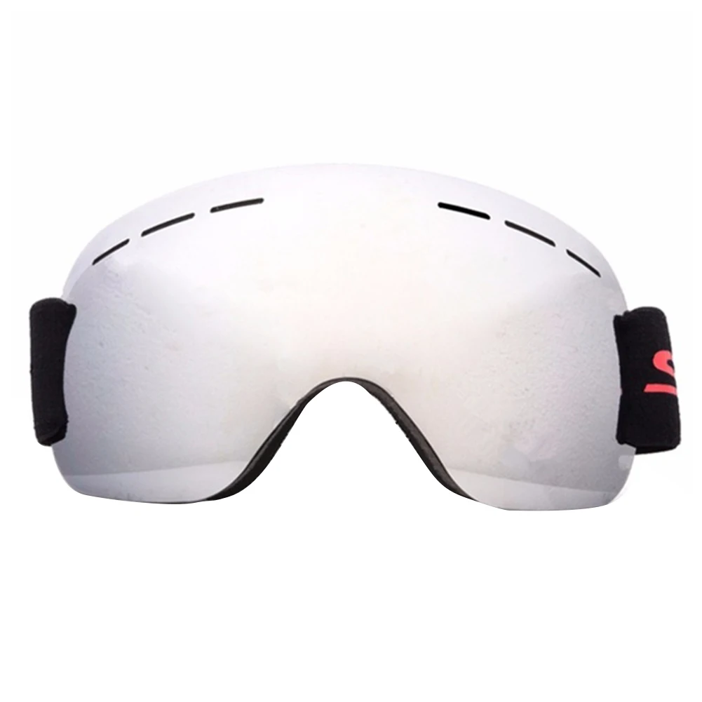 Лыжные очки, двухслойные, УФ, анти-туман, большая Лыжная маска, очки для катания на лыжах, сноуборде, очки для мужчин и женщин, лыжные очки - Цвет: Серебристый