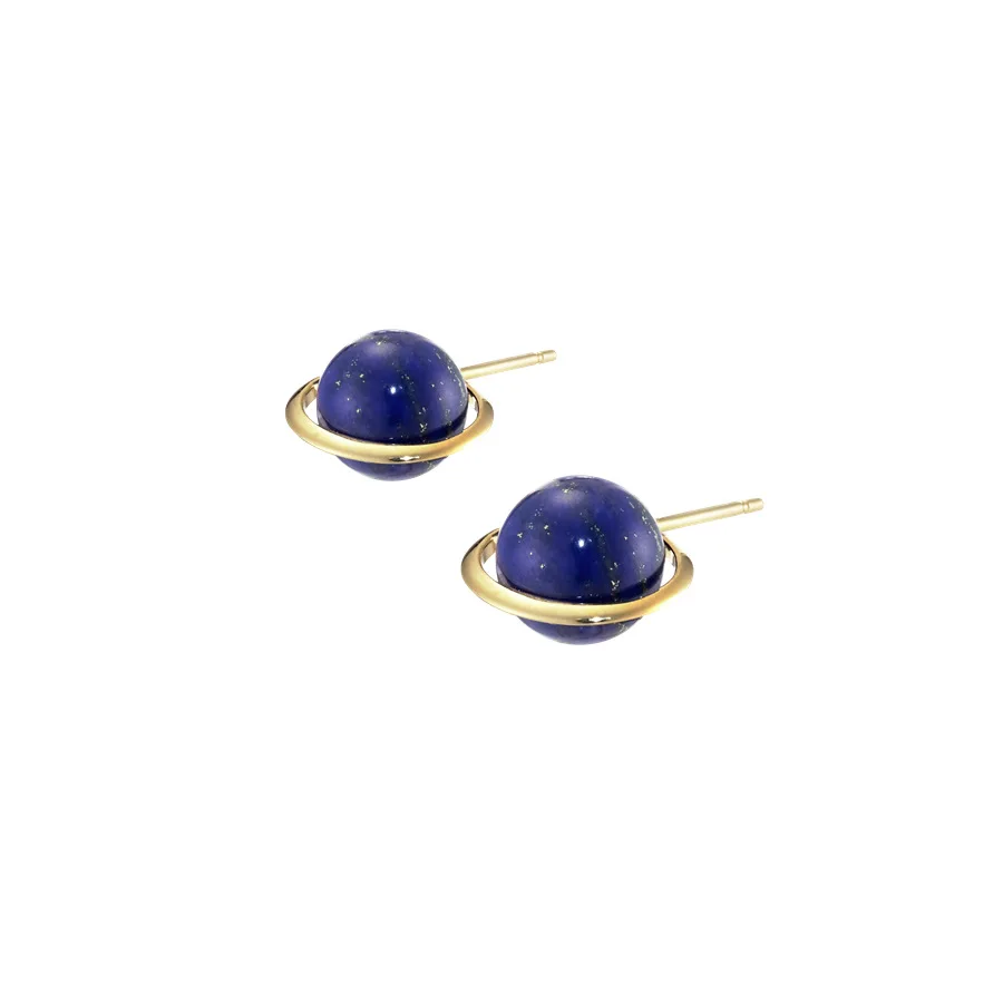 MLKENLY, модные серебряные серьги-гвоздики, 925 пробы, серебряные, зеленые, золотые серьги-гвоздики, серьги с изображением земли для женщин