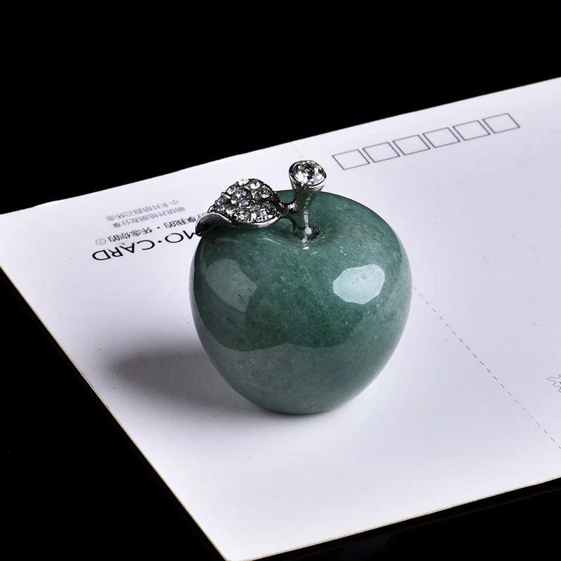 Aventurine 1 шт. натуральный кристалл Роза кварц Apple парные украшения свадебные и Новогодние украшения Рождественские и DIY подарочные аксессуары - Цвет: Aventurine