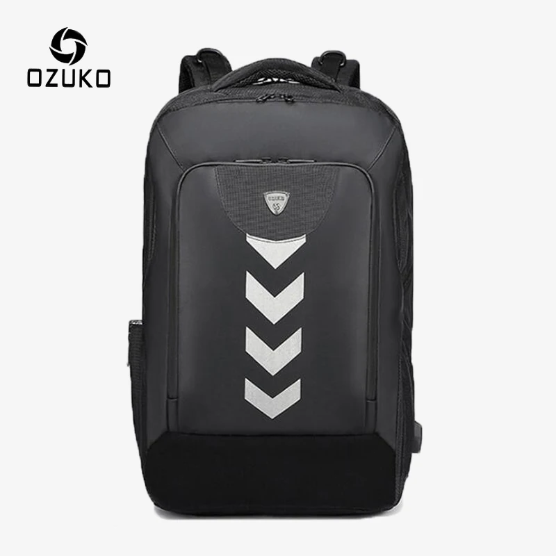 

OZUKO Multi-functional Business Backpack USB Charge Rucksack Large Capacity Waterproof Travel Backpack Laptop Bag for Men