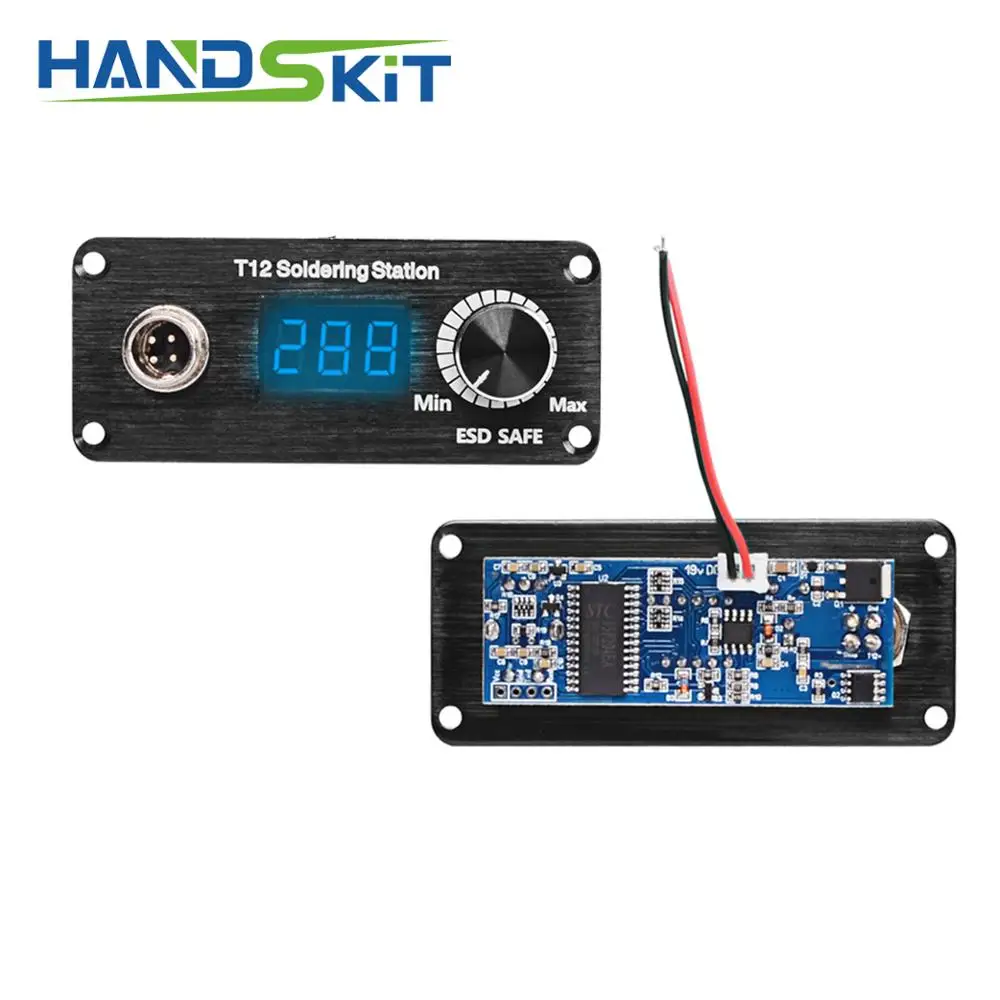 pcb board with Panel T12 90 Вт паяльная станция, печатная плата, цифровая паяльная станция, плата контроллера температуры, наборы для HAKKO 951 T12 ручка - Цвет: pcb board with Panel