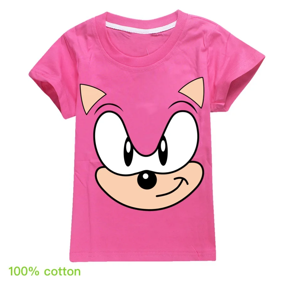 Модная спортивная летняя футболка Sonic для мальчиков и девочек короткая с