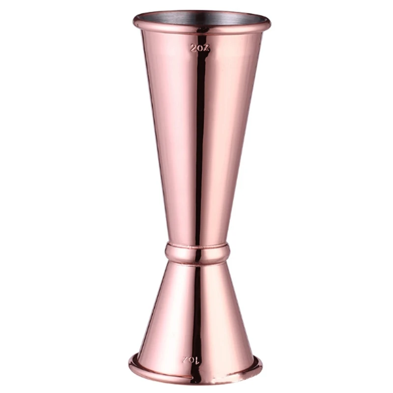 Copper Качественный барный Джиггер из нержавеющей стали, двойной стакан, мерный стакан бармена, мерный стакан с Sca - Цвет: Copper