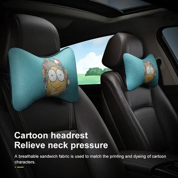 

Car Seat Head Neck Rest Auto Pillow Cute Cartoon Breathable Headrest Neck Pillow Universal Car Pillow Seat Headrest Accessories