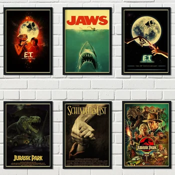 

Classic sci-fi movie E.T / Jurassic Park / The Termina family wall retro style wall sticker kraft paper poster decoration a3