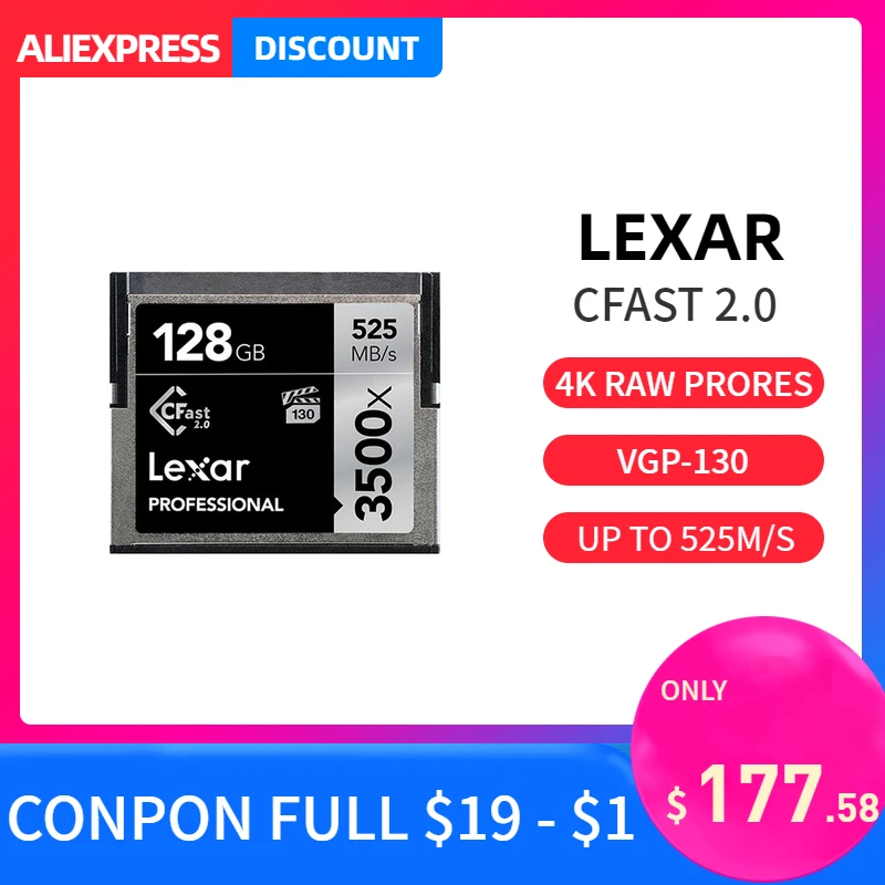 Оригинальная карта памяти Lexar 3500X CF 64 Гб 128 ГБ 256 512 CFast 2 0 профессиональная для