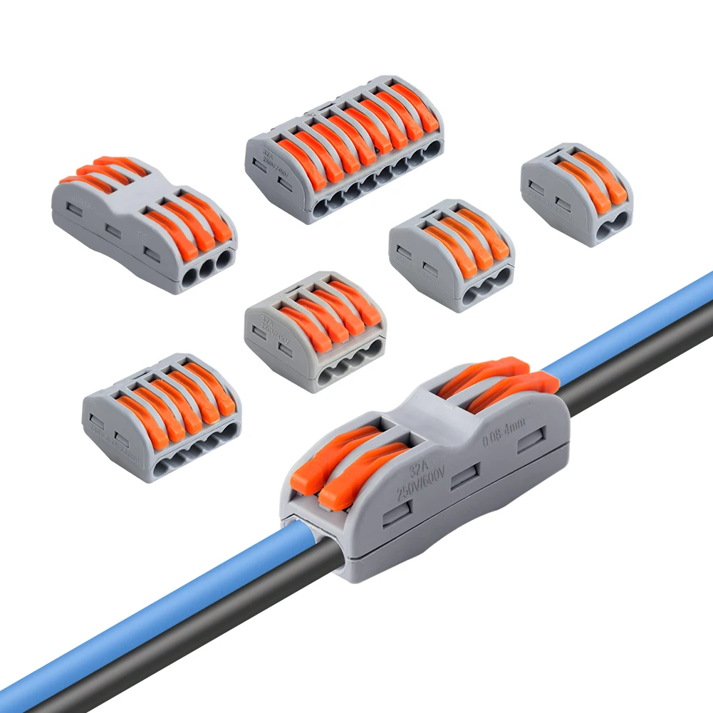 

5Pcs Universal Terminals Block Plug-in Electrical Cable 222-412 413 414 415 418 SPL-2 3 Connector Wire Connector Type Wiring