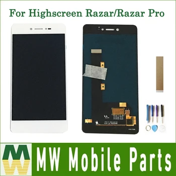 

Original Quality For Highscreen Razar / Razar Pro LCD Display Touch Screen Assembly White Color With Tools Tape