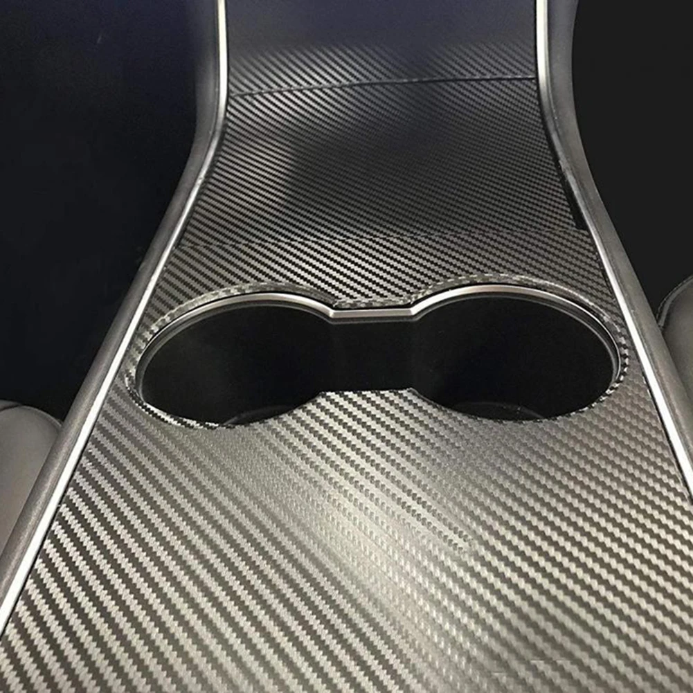 Наклейки на автомобиль рамки приборной панели виниловая обёрточная бумага значок углеродного волокна для Tesla модель 3 прочные аксессуары