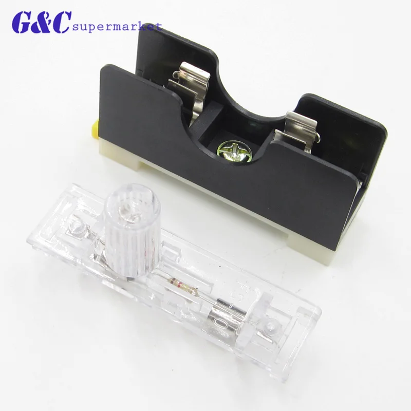 

1PC FS101 10A 55 * 48 * 16mm socket with DIN rail mounting fuse 6 * 30mm electronics safe, reliable and durable
