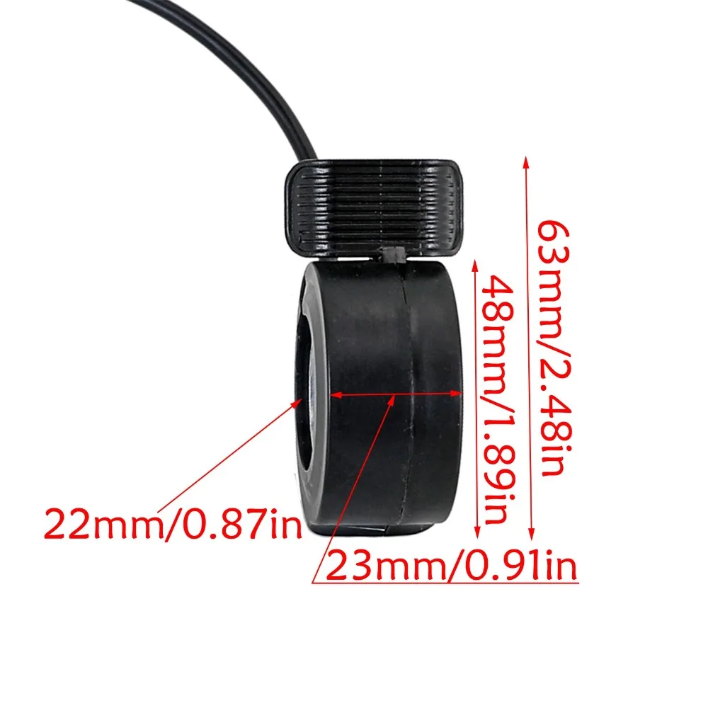 TDPRO Universal 22mm New Thumb Throttle Speed Control 3 Wires For 24V 36V 48V E-Bike Electric Bike Scooters With 78 Handlebar (1)