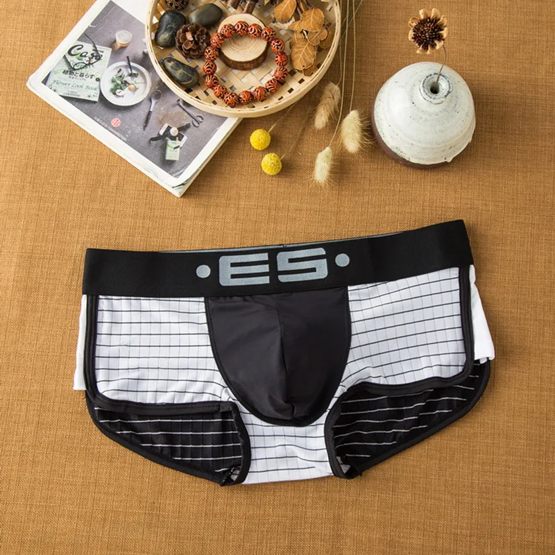 PUIMENTIUA Shorts Mens Brief Underwear 2020 New Cotton Pacthwork Underpants Sexy Briefs Shorts Men Underwear Plus Size M-XL