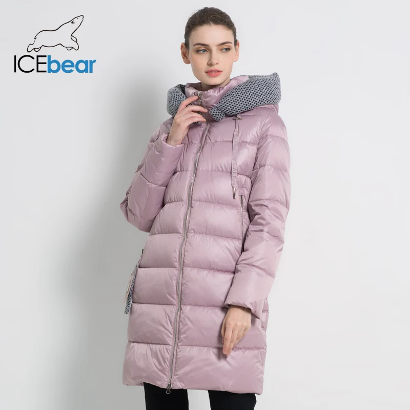 ICEbear Новые женские зимние куртки с капюшоном Женская одежда толстые теплые женские пальто ветрозащитный дамы парки высокого качества бренд одежды GWD19600