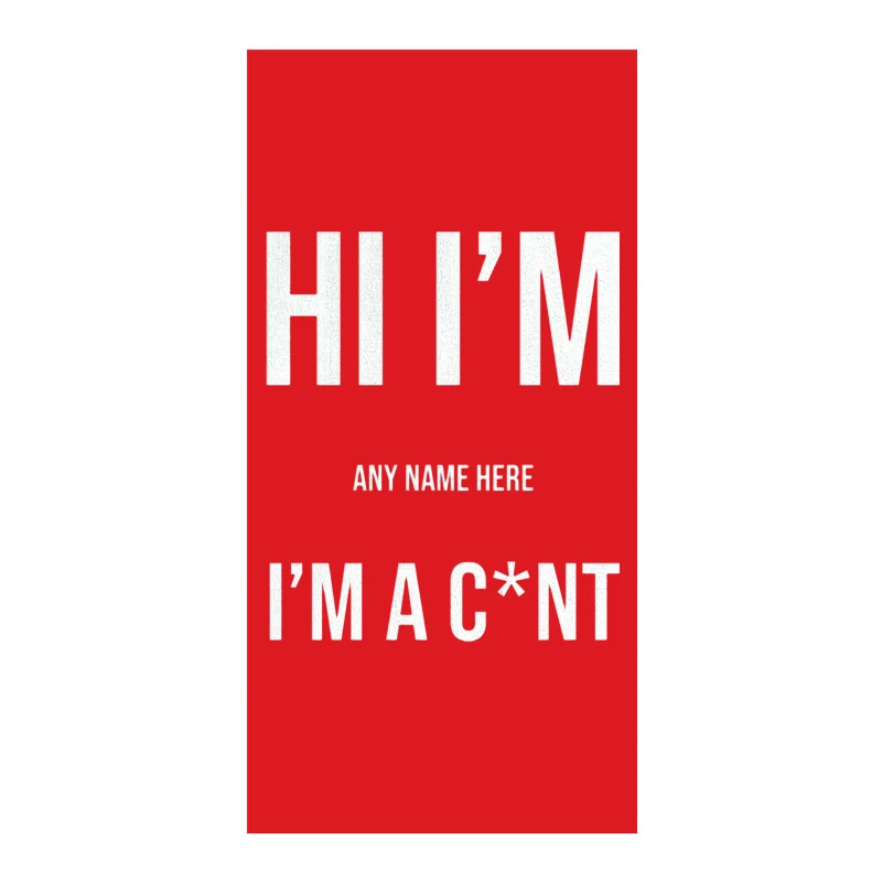 Red Note Name Пляжное полотенце из микрофибры I'm A C* nt, 7 цветов, черный, белый, забавный подарок для шутки, юмором, на заказ, спортивное банное полотенце для взрослых - Цвет: Red Note Name