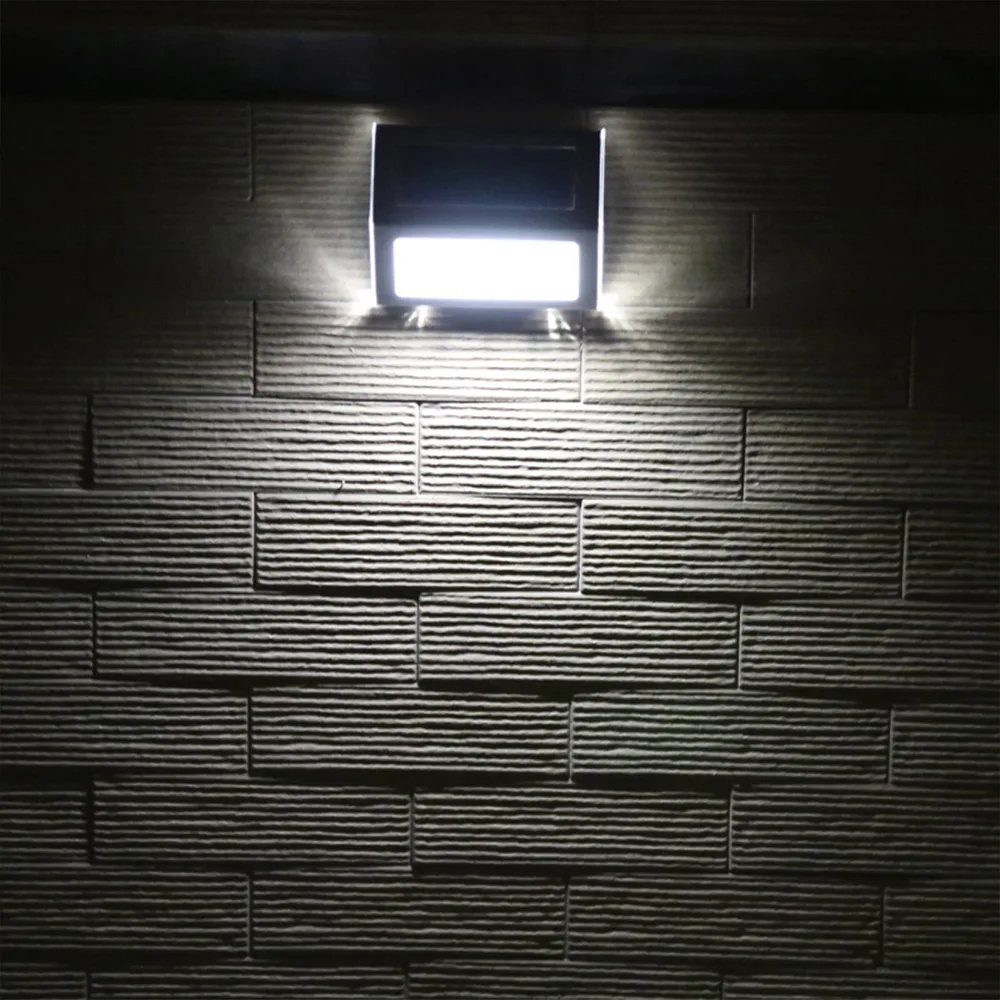 Amazon Горячая Солнечная Лампа 3LED из нержавеющей стали Солнечная Лестница свет водонепроницаемый Пейзаж Солнечная настенная лампа