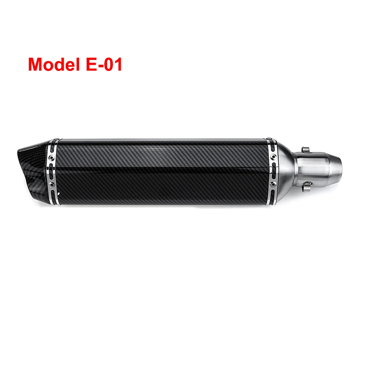Model E01 Для Suzuki/Honda/Kawasaki/escape Moto 38-51 мм нержавеющая сталь черный Универсальный мотоцикл двойной выход глушитель выхлопной трубы - Цвет: Model E01
