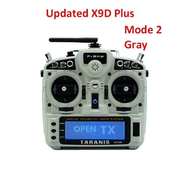 Обновленный FrSky Taranis X9D Plus SE передатчик дистанционного управления 16ch совместимый D16 и приемник доступа Подарочный аккумулятор передатчика - Цвет: X9D Plus gray