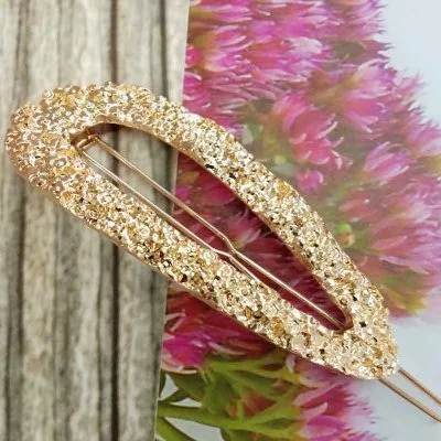 1 Shiny Gold Geometric Rhinestone Hair Clip Vintage Alloy Diamond For Women Party Metal Barrettes Bow Fashion Accessories - Цвет: 1