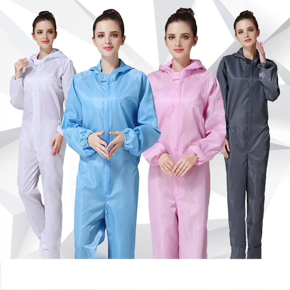 

Antistatic clothing hooded overalls dust-free purification workshop protective spray paint clothing split Work clothes 1 pcs