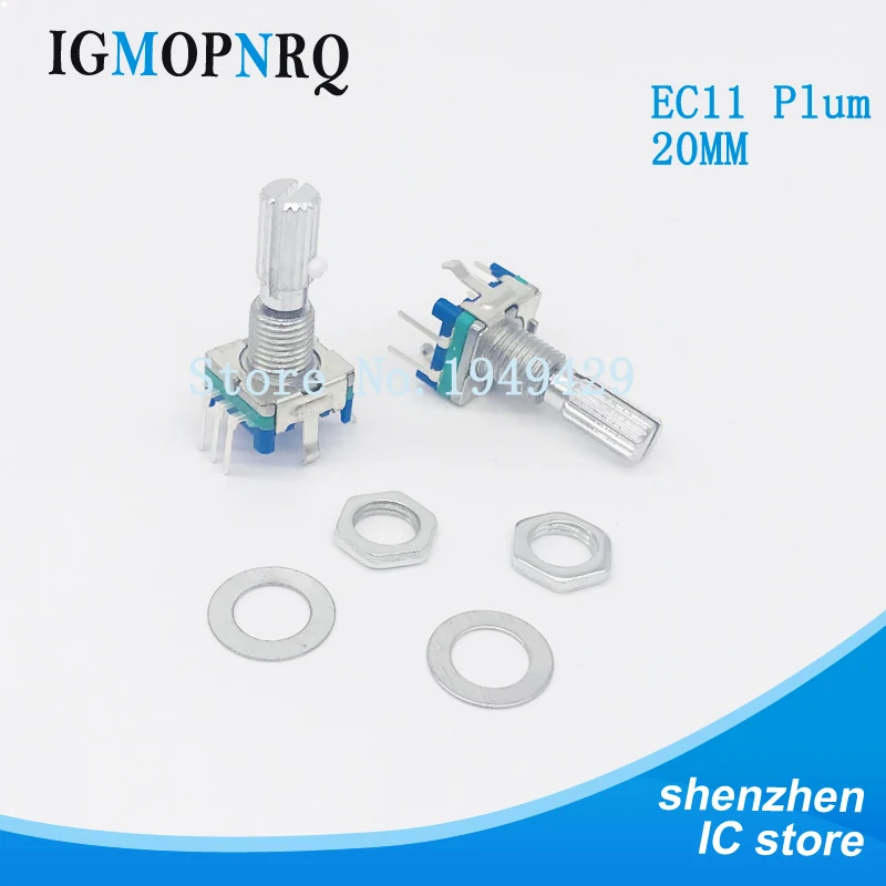 5PCS/LOT Plum handle 20mm rotary encoder coding switch / EC11 digital potentiometer with 5 Pin | Электронные компоненты и