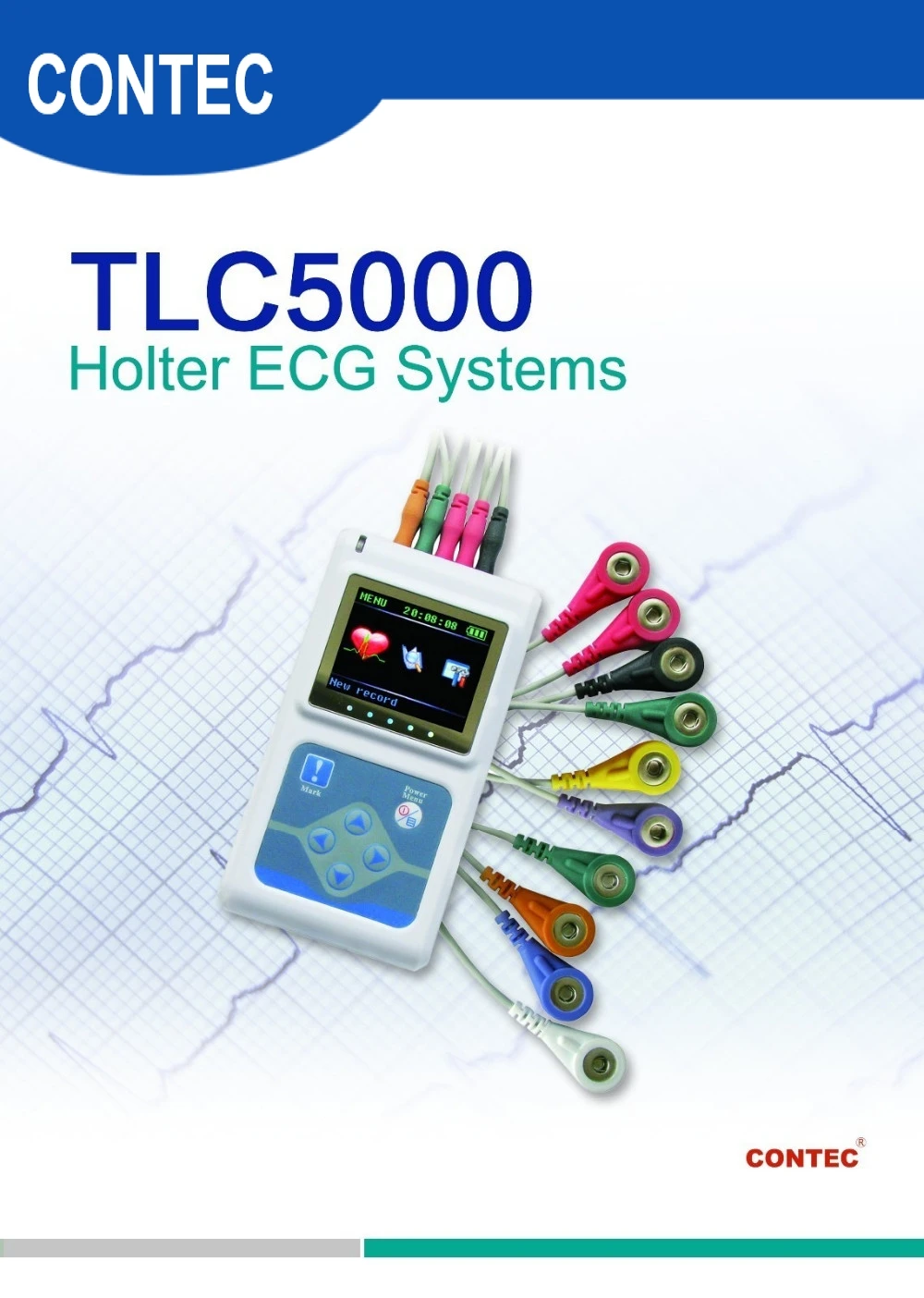 CE FDA TLC5000 holter CONTEC EMS 12 каналов