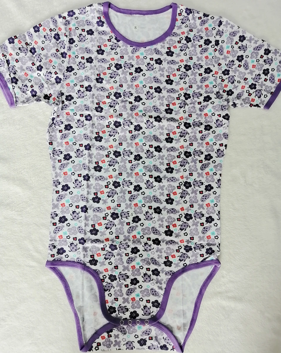 

Purple ladybug bodysuit/adult onesie/adult baby romper/abdl clothes