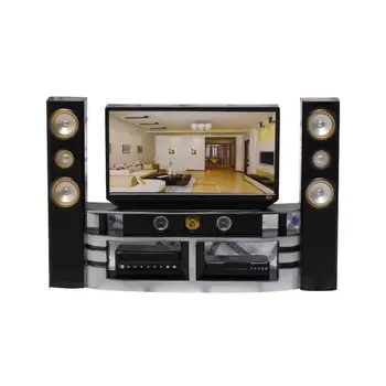 

Hot Kid Miniature Dollhouse Furniture Accessories TV Theatre Set Outfit for Barbie Doll Decor Dollhouse Appliance Set id's Toy