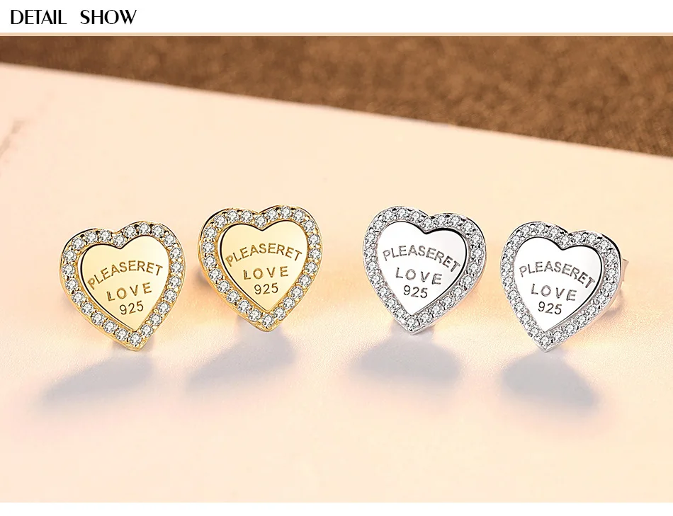 

S925 sterling silver minimalist zircon stud earrings F04