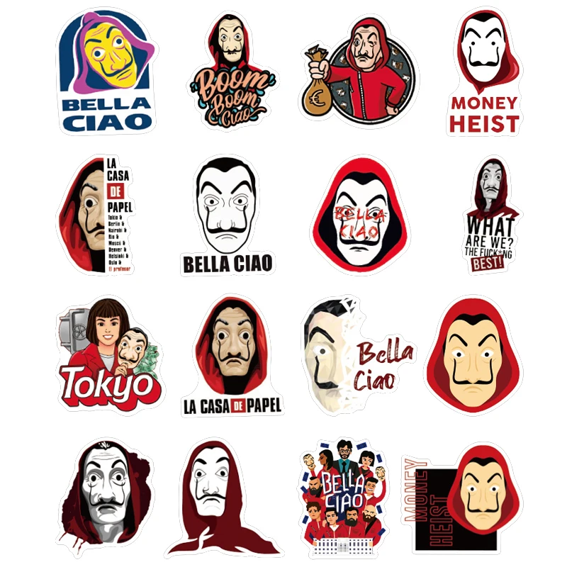 50 шт./компл. ТВ показать деньги Heist La Casa De Papel Стикеры Водонепроницаемый "сделай сам" для мото Авто ноутбук PC чемодан Прохладный Стикеры s