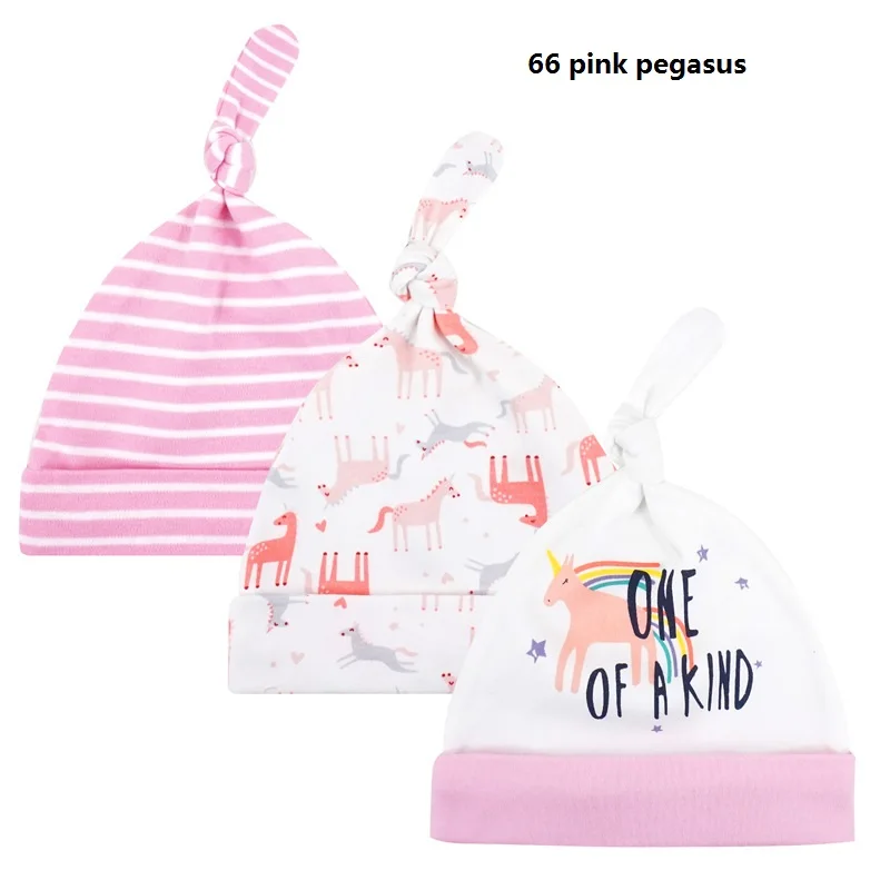3pcs Per Lot Baby Hats 100% Cotton Printed Baby Hats & Caps For 0-6 Months Newborn Baby Accessories Dropshipping KF268