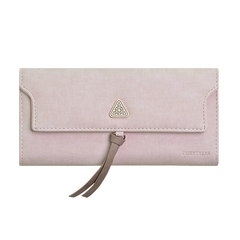 Модный треугольный женский кошелек с ручкой на запястье, кружевной чехол, сумочка, женский кошелек, держатель для карт, длинный отдел, карман для денег, женский - Цвет: Pink