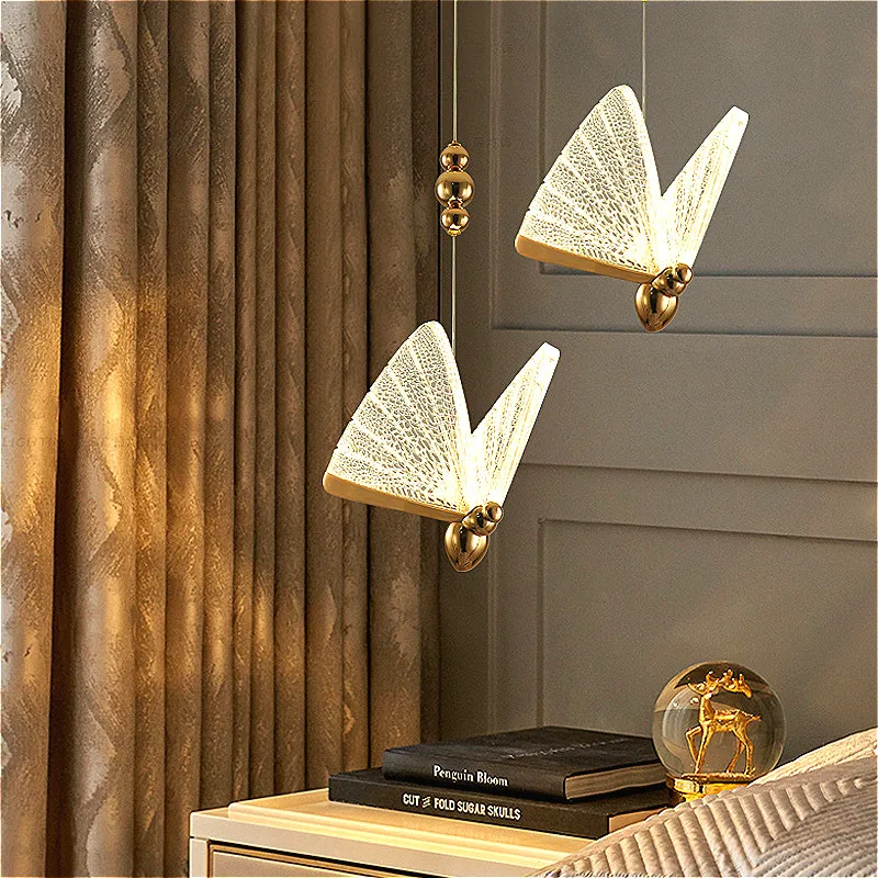 LED chandelier modern butterfly-shaped light guide plate decoration lamp indoor lighting bedroom kitchen dining room chandelier