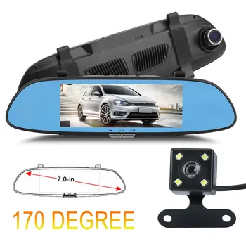 

1080P 7" Dual Lens Car Camera DVR Digital Registrar Video Recorder Dash Cam Night Vision Auto Camcorder Wireless DVR